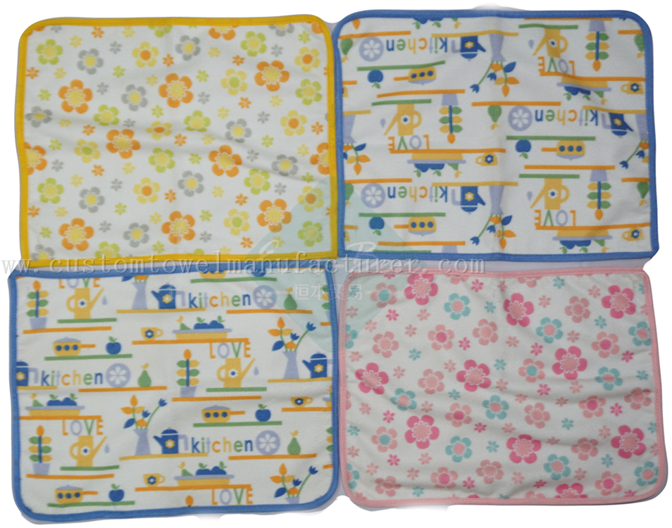 China Bulk Custom microfiber Kitchen towel Manufacturer Custom ribbed towels Factory